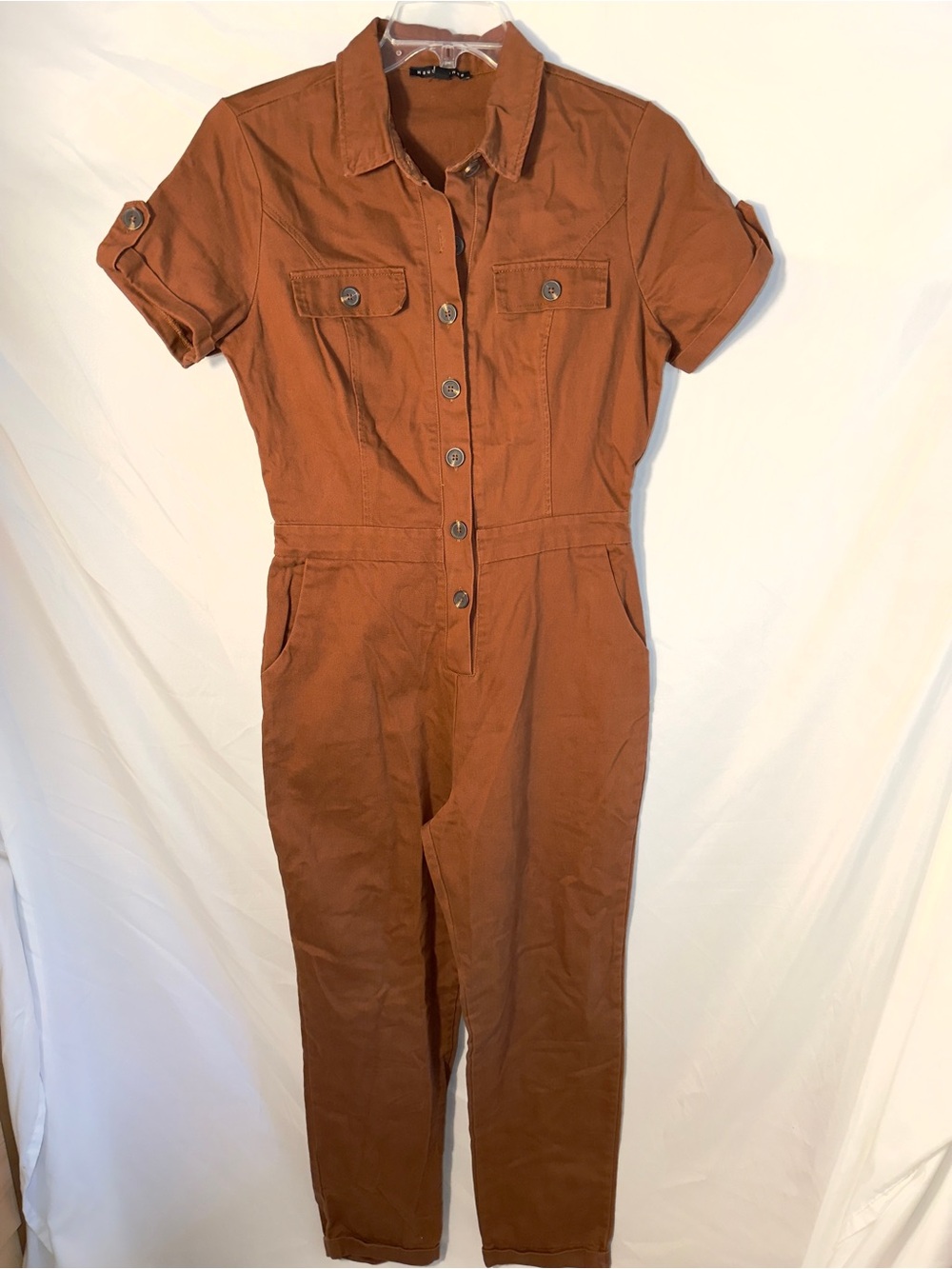 Haute Monde Rusty Brown Denim Jumpsuit